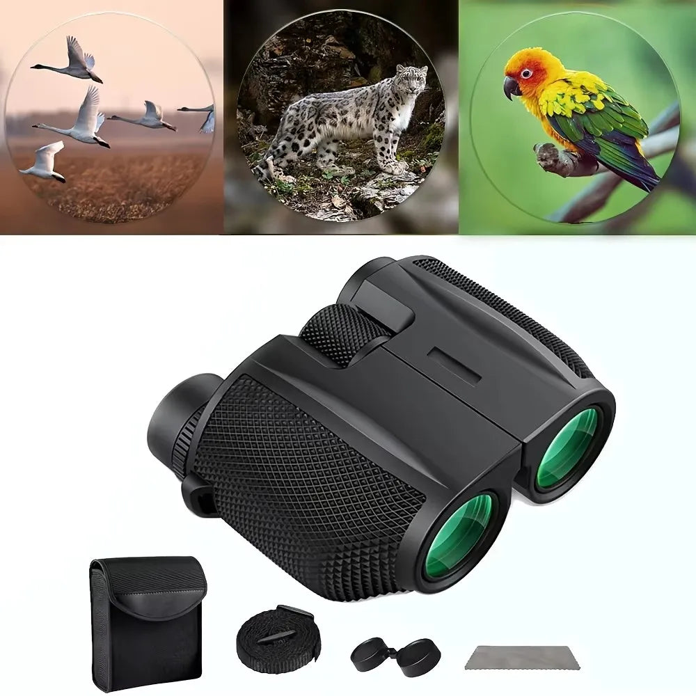 Binoculars 10X25 HD Mini Portable Telescope BAK4 FMC Coated Telescope Outdoor Bird Watching Hunting Travel Camping Ball Game Oasis Select High definition