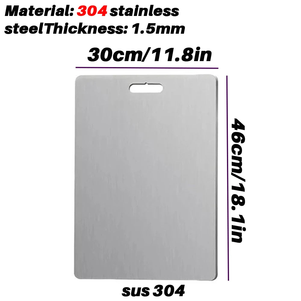 New stainless steel cutting board, multiple materials, for kitchen, home, camping, parties, and barbecues, usable on both sides Oasis Select 304 46x30cm