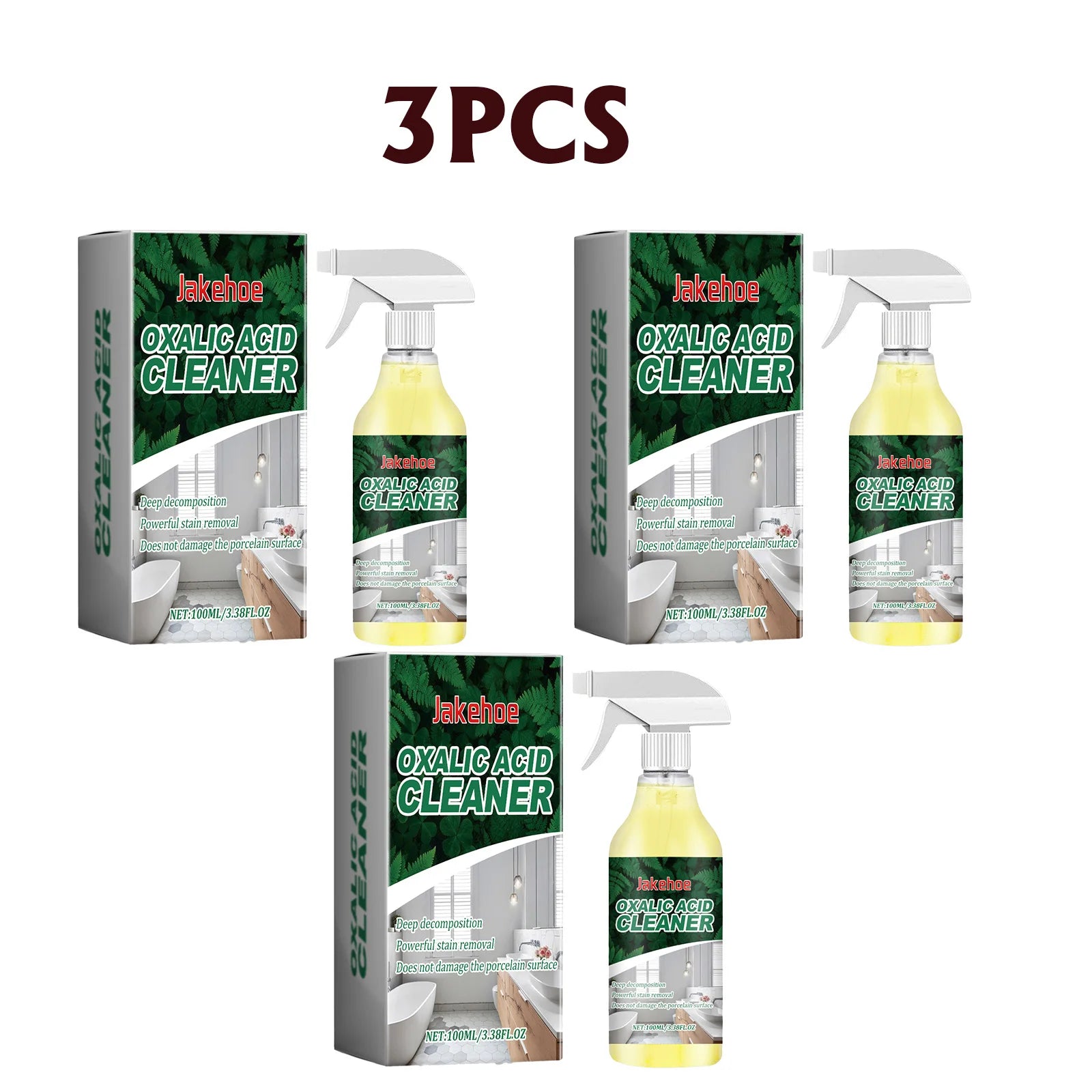 Jakehoe Oxalic Acid Cleaner Toilet Cleaning Stain And Urine Stain Removal Cleaning Agent Remove Urine Stains And Yellow Dirt Oasis Select 3pcs
