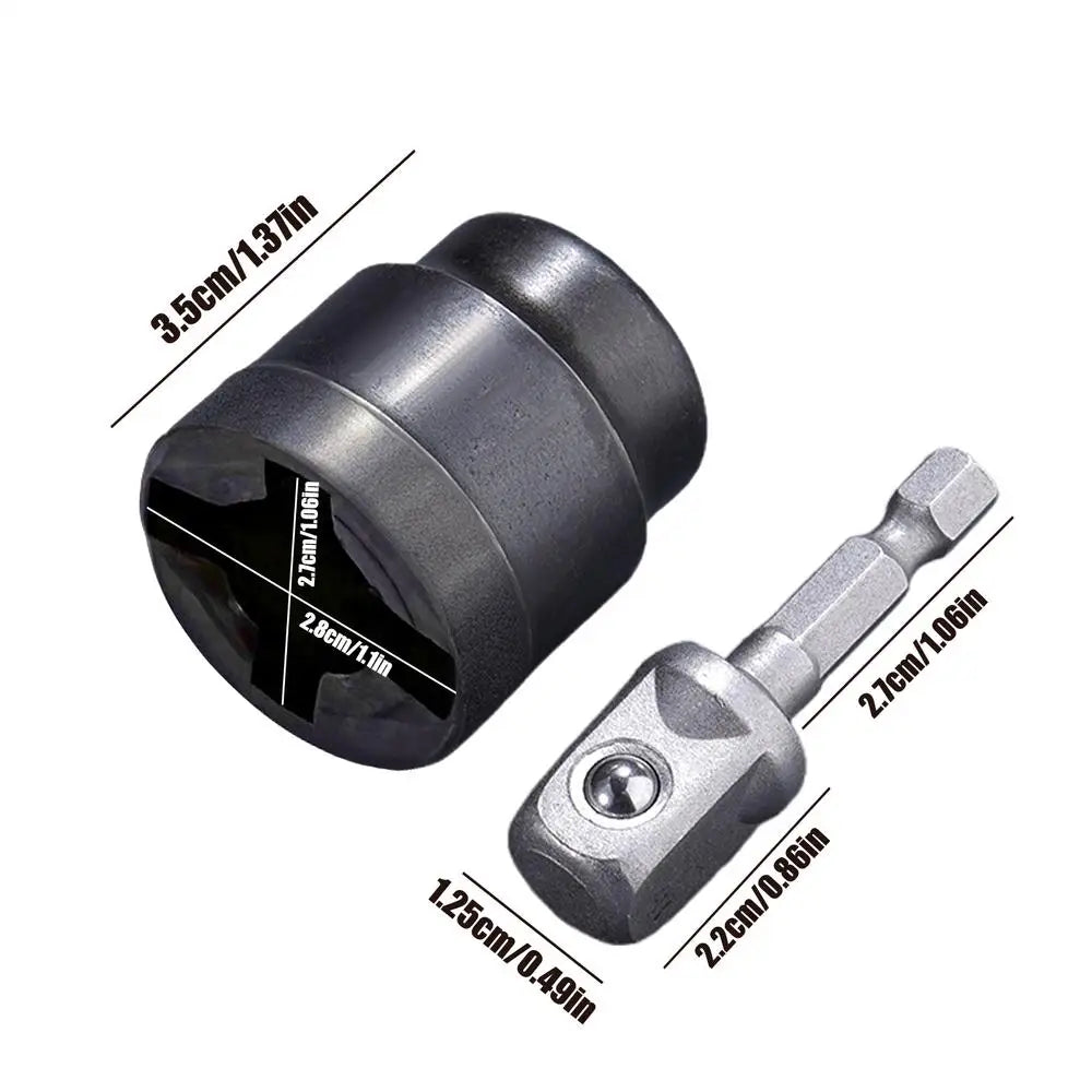 Scissor Jack Drill Adapter Socket Converter for Scissor Car Jack Heavy-Duty Tool Change Converter Rust-Resistant Accessories Oasis Select Black