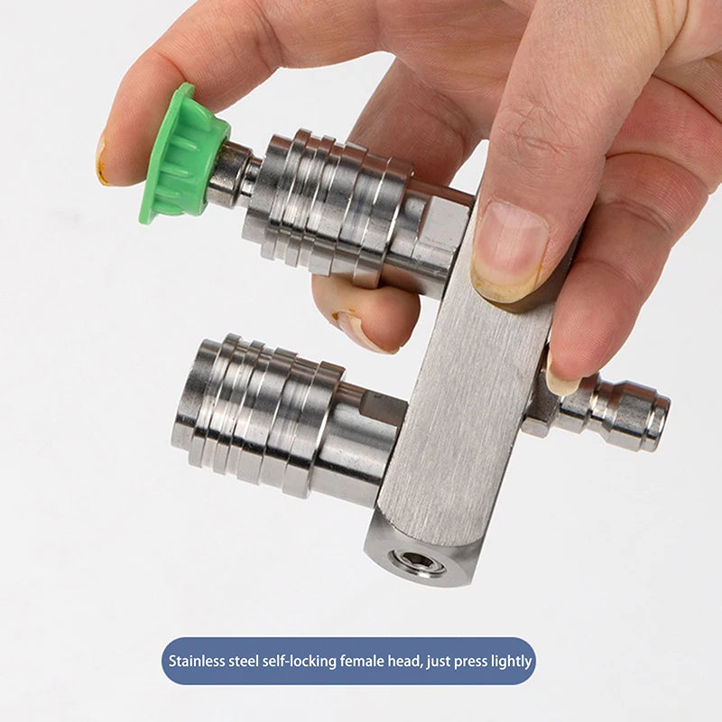 Dual Car Nozzle Adapter Rod Quick Connect Double Spray Fitting Rotating Nozzles Auto High Pressure Washer Gun Car Cleaning Tools Oasis Select