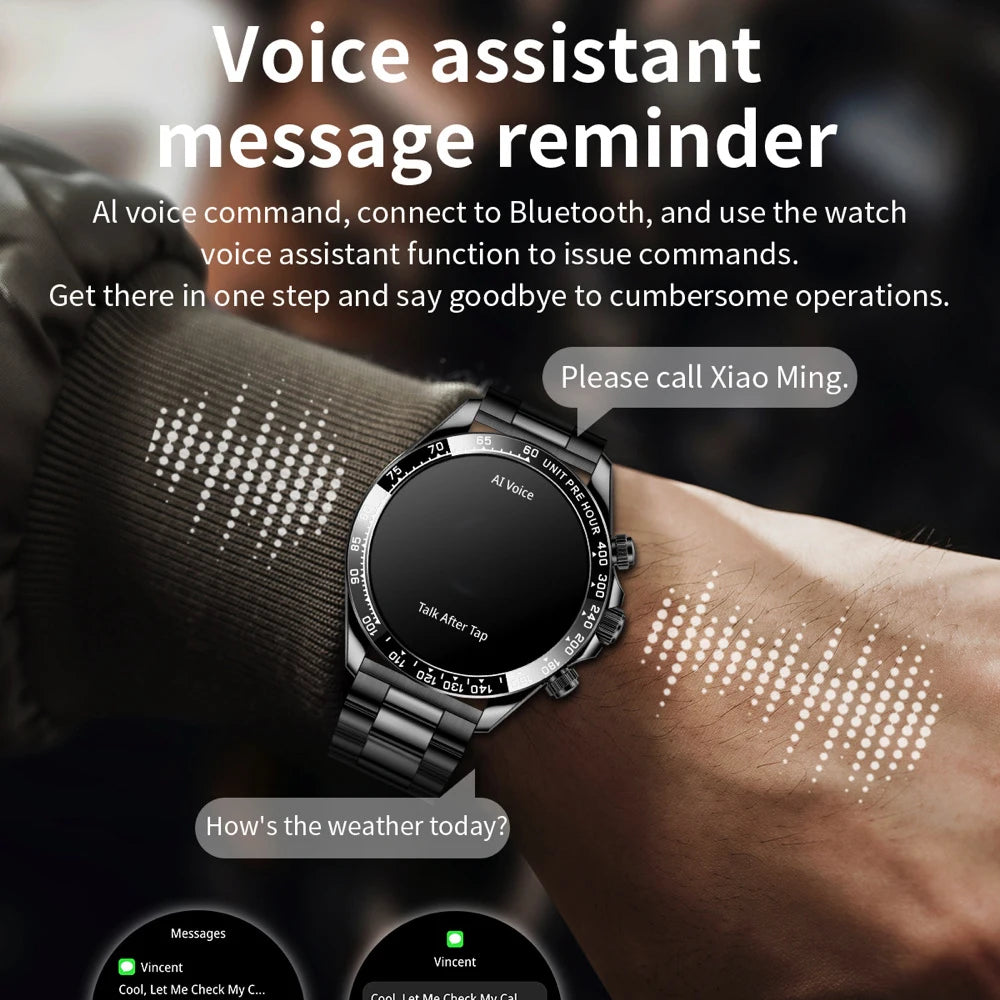 New 1.43" AMOLED Screen Men Business Smartwatch Blue Tooth Call Smart Watches Heart Rate Health Sports Fitness Waterproof 400mAh Oasis Select