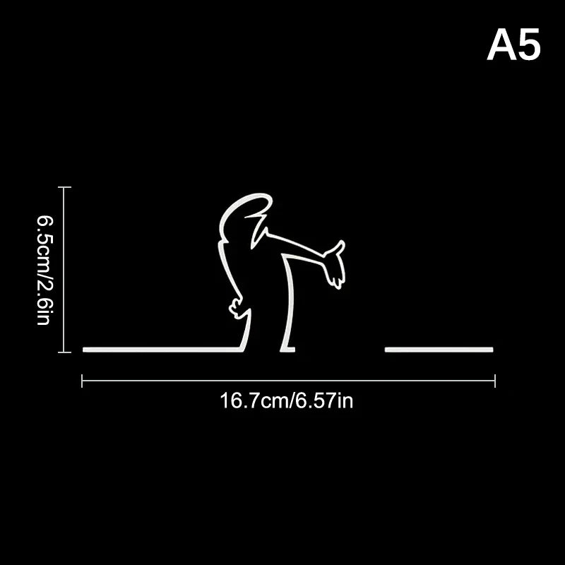 La Linea Minimalist Line Art Car Sticker & Wall Decal