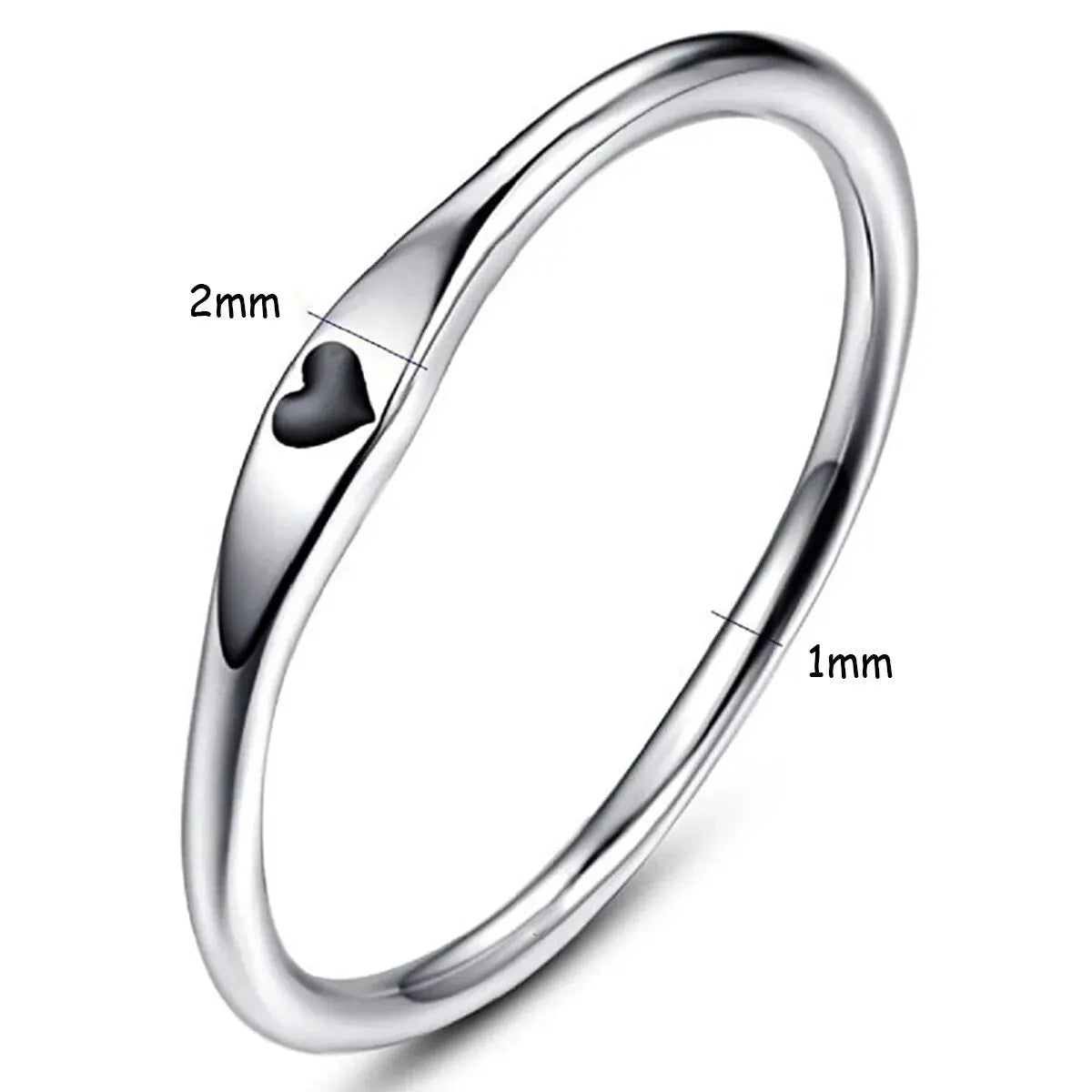 925 Sterling Silver Carved Heart Stackable Ring – Sizes 6–10 Sterling Silver Ring Oasis Select