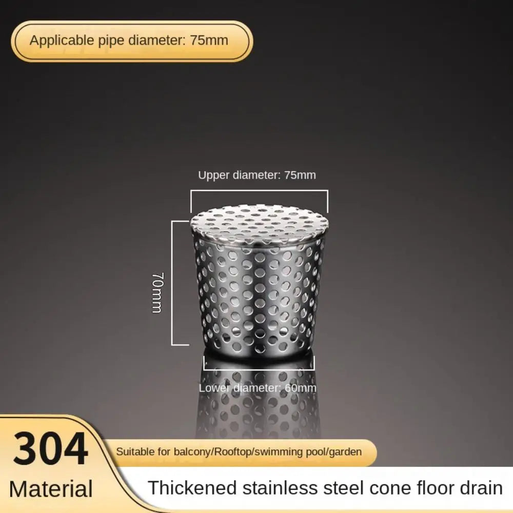 1Pc Stainless Steel Rooftop Floor Drain Cover Anti-Clog Circular Shape Outer Side Filter Screen Balcony Floor Drains Oasis Select 75mm