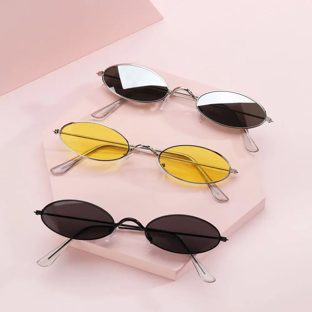 Retro Men and Women Accessories Eyeglasses Sun Glasses Vintage Shades Oval Sunglasses Oasis Select Gold - Green
