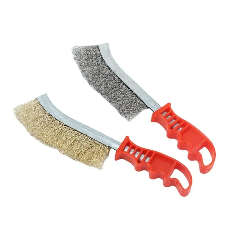 1pc Wire Brushe Brass Plated Steel Wire Stainless Steel Wire Brush Grill Cleaner BBQ Grill Steel Wire Brush Cleaning Tools Oasis Select
