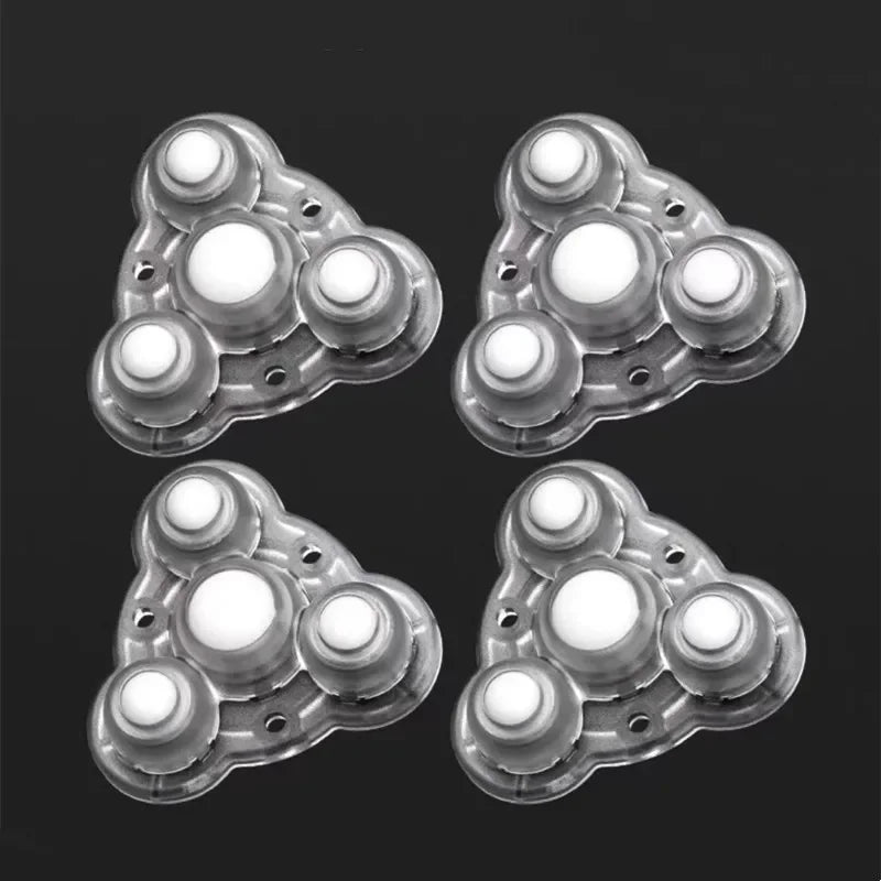 4PCS Universal Wheel 360°Rotation Pulley Self Adhesive Caster Stainless Steel Mini Swivel Wheels for Furniture Cabinet Trash Can Oasis Select transparent nylon