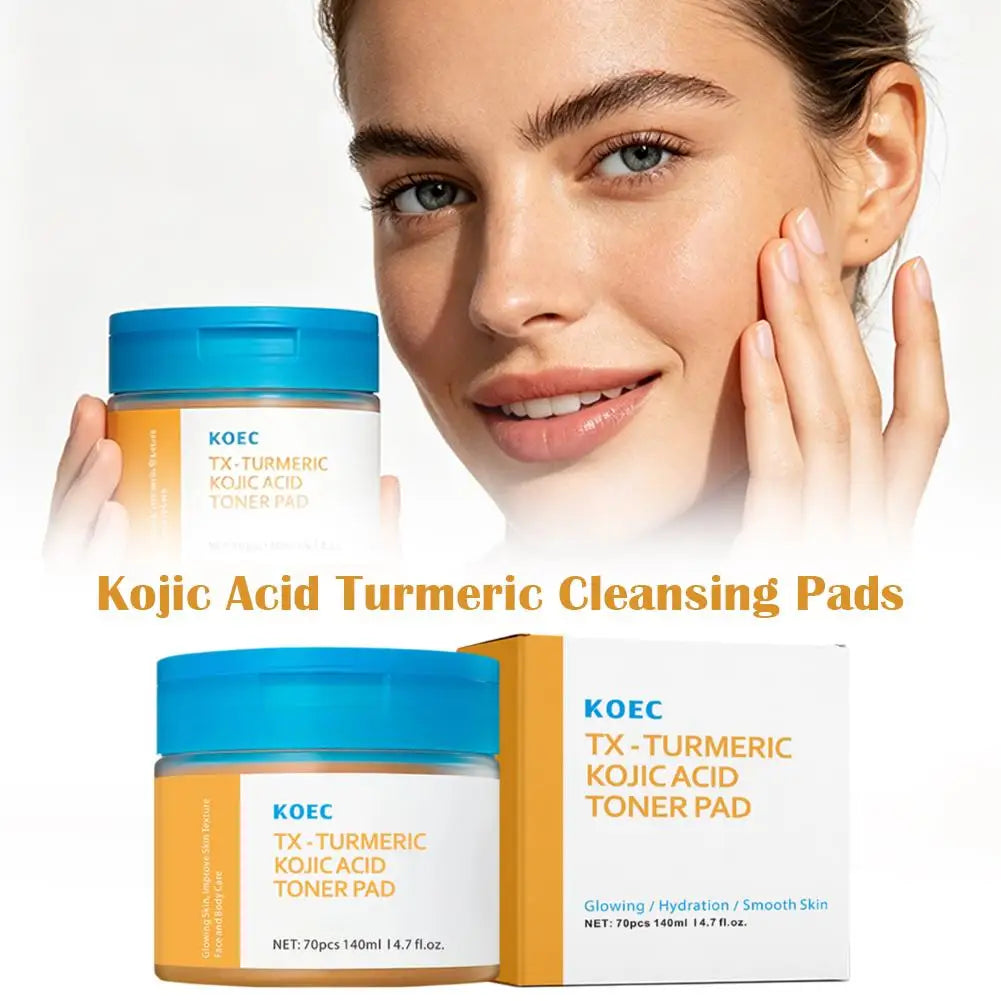 KOEC Turmeric Kojic Acid Toner Pads, Glowing Skin, Exfoliating, Balance Oil, Remove Excess Keratin Facial Sponges, Daily Cleaner Oasis Select