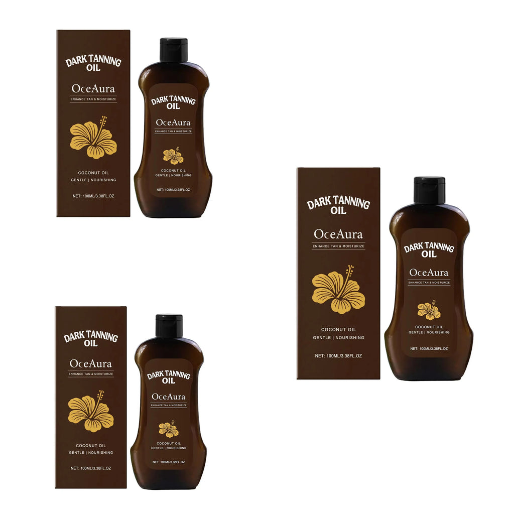OceAura Coconut Tanning Oil – Deep Bronze Glow 100ml Self Tanning Oil Oasis Select 3pcs