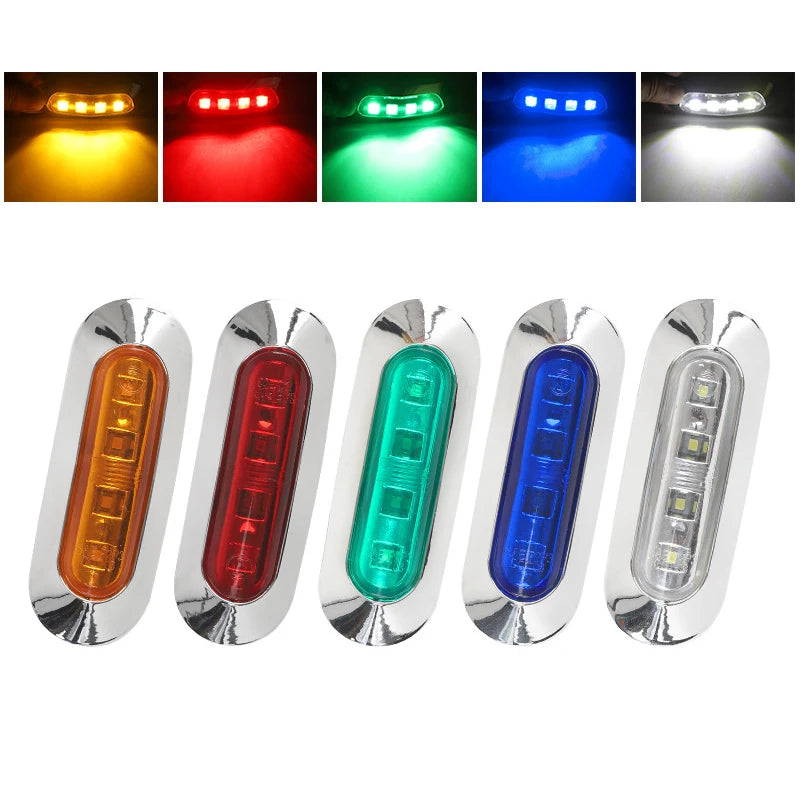 2-Pack Waterproof LED Boat Signal Lamps: 12V-24V Navigation Lights for Marine Yachts Oasis Select