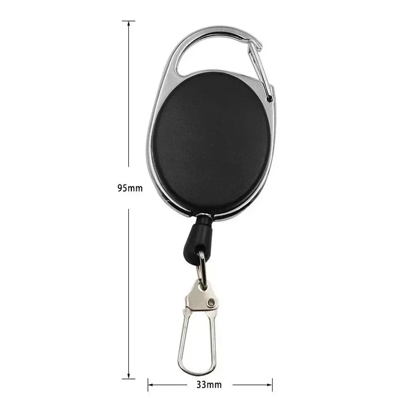 Retractable Keychain Badge Scroll ID Badge Holder Card Holder Backpack Lanyard Hiking Buckle Key Ring Retractable Tool Oasis Select