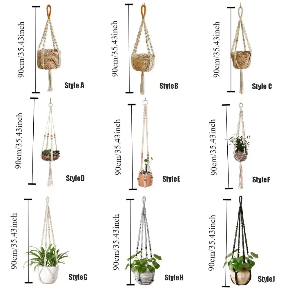 Tray Boho Cotton Rope Hanger Flower Pot Gardening Handmade Plant Hanger Creativity DIY Tassel Hanging Basket Home Oasis Select