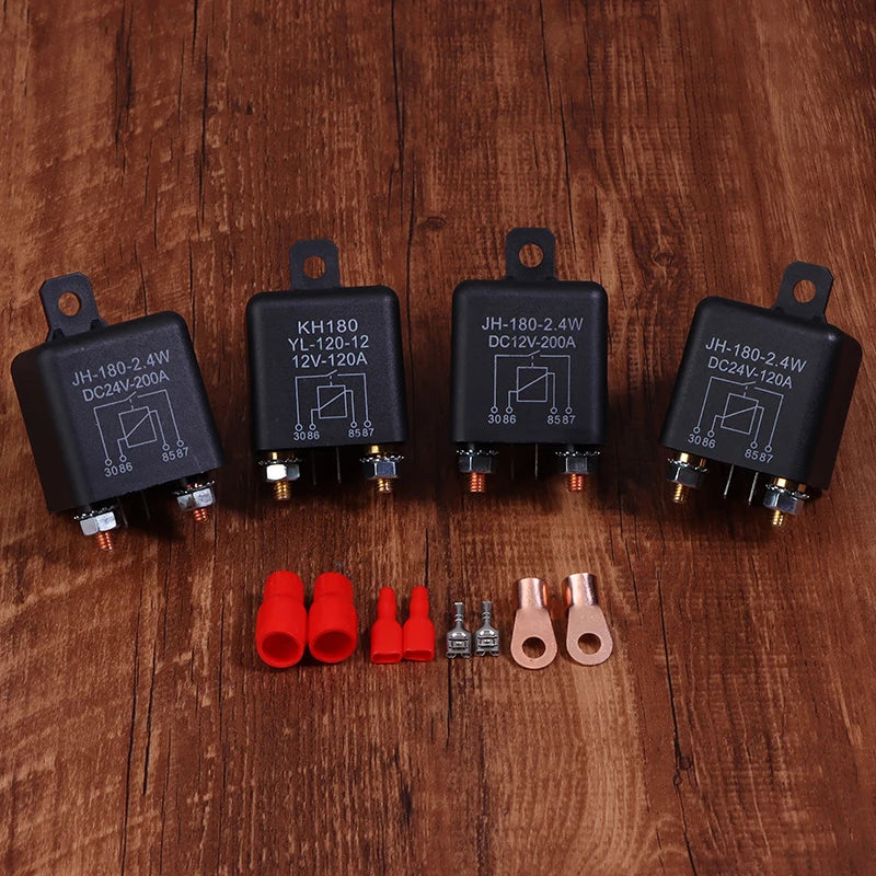 Car Battery Separator Coupler Power Switches 4Pin Dual Battery Isolator Relay 120A 200A 12V 24V Battery Circuit Cutter Oasis Select