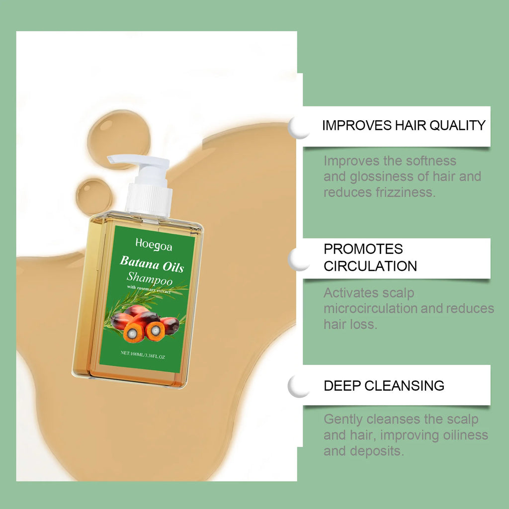 Batana Oil Shampoo Hair Strengthens Anti Loss Restore Damaged Split Hair Scalp Cleansing Dandruff Control Hair Growth Shampoo Oasis Select