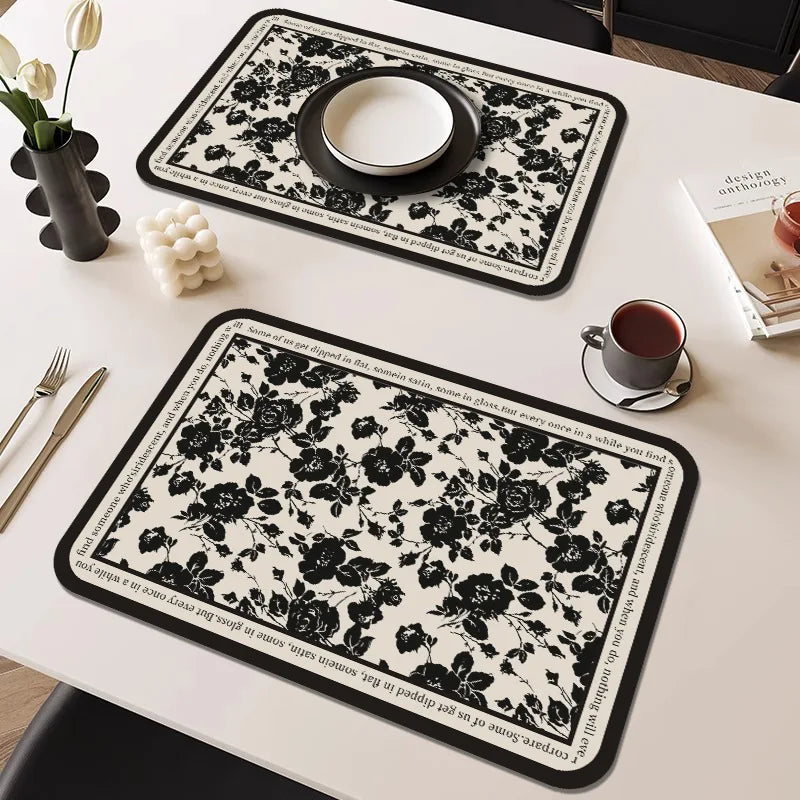 French Waterproof Leather Placemat Grease-proof Washless Placemat Dishes Scalder-proof Thermal Insulation Mat Western Placemat Oasis Select M2 30 x 50cm
