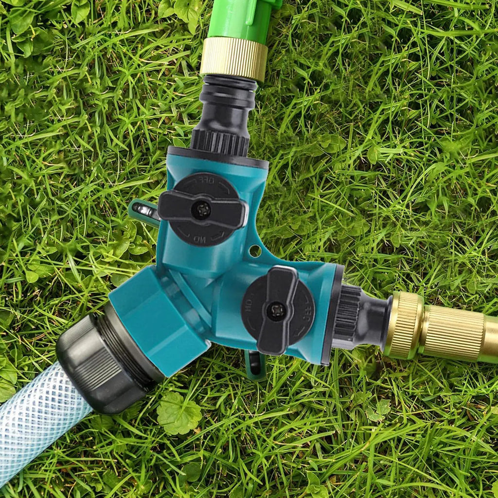 2 Way Garden Hose Splitter Garden Hose Connector with Faucet Watering Shut Off for Landscaping Flower Planting Irrigation Oasis Select