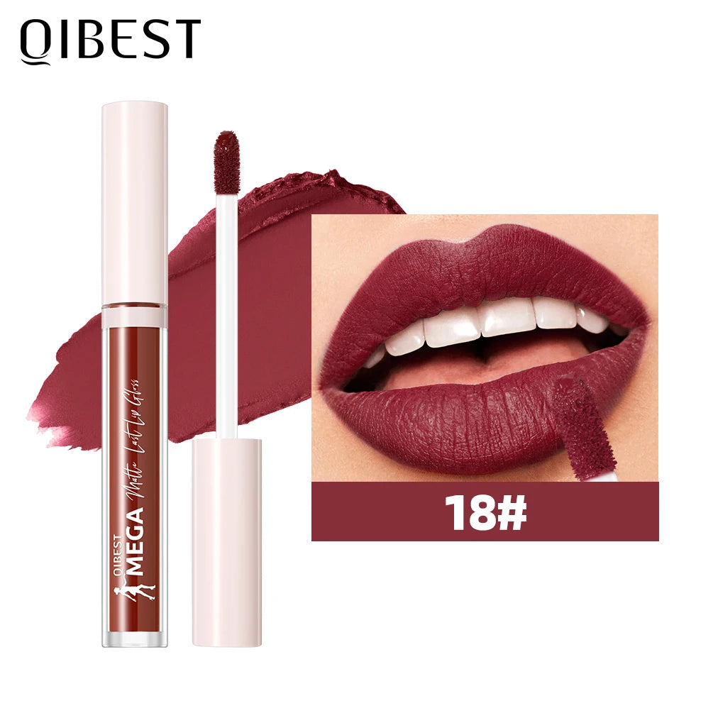 QIBEST 24-Shade Matte Liquid Lipstick – Waterproof & Long-Lasting