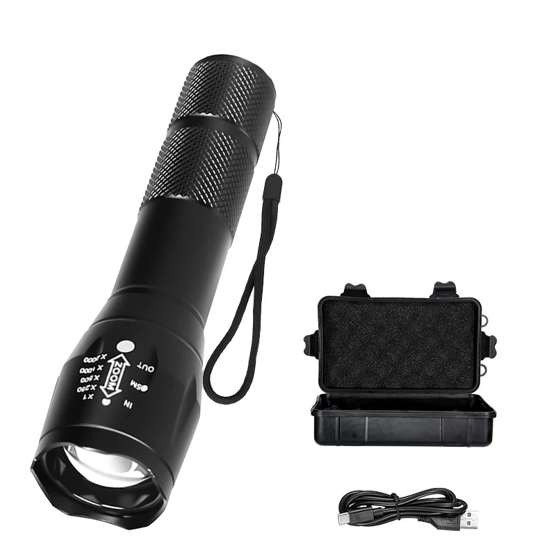 2-in-1 UV & White LED Zoomable Flashlight | 395nm Torch