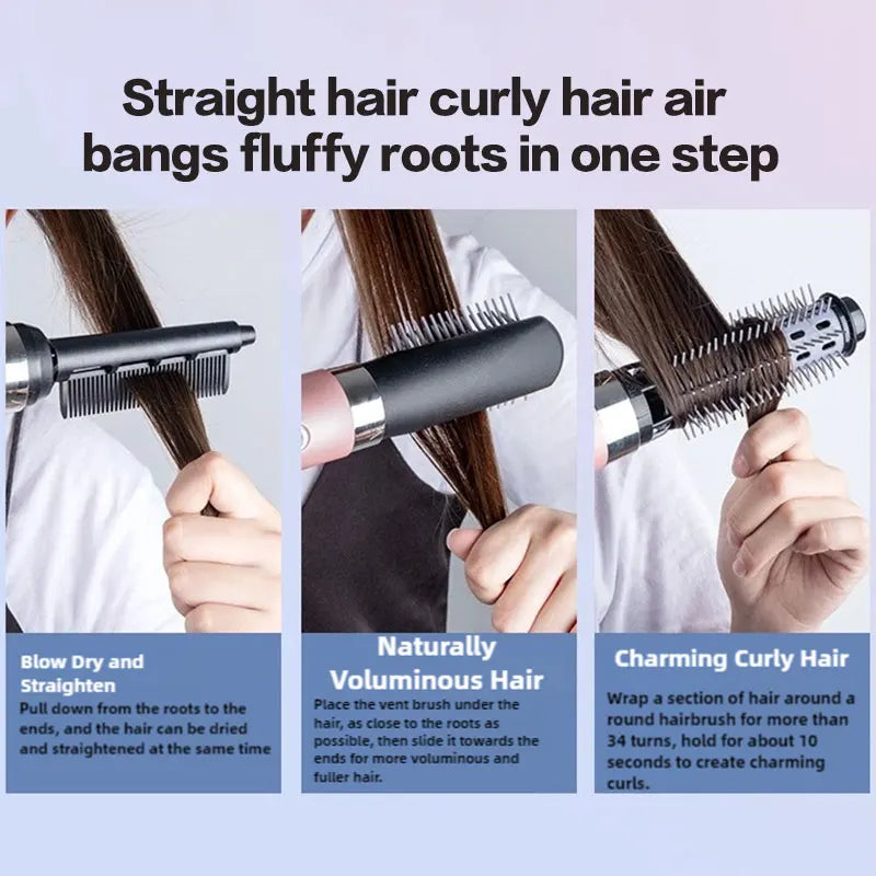 Hair dryer comb professional curling iron 3 in 1 hot air comb curling straightener roller hair dryer hair dryer brush Oasis Select