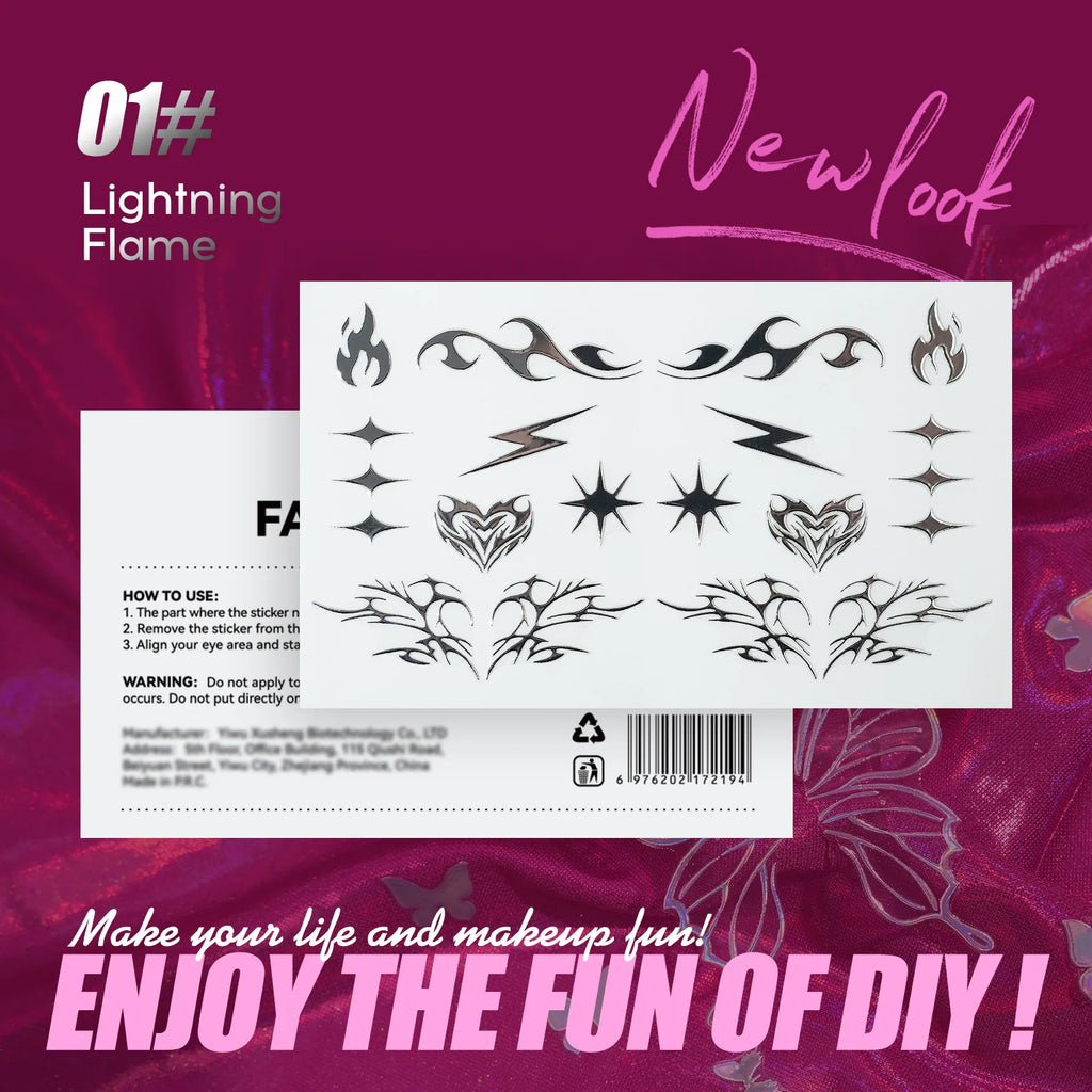 MLSMILE 3D Laser Face Stickers – Eye Makeup Temporary Tattoos