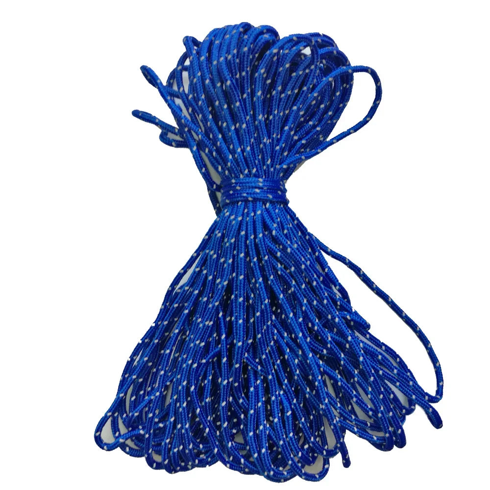 20m 2.5mm Reflective Paracord Tent Cord Rope Camping Awning Rope Runner Guy Line Oasis Select Blue