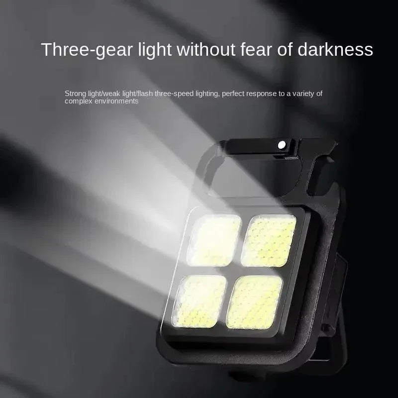 COB Flashlight LED Mini Protable Keychain Lamp High Bright Multifunctional Camping Lamp Outdoor Camping Torch Fishing Work Light Oasis Select