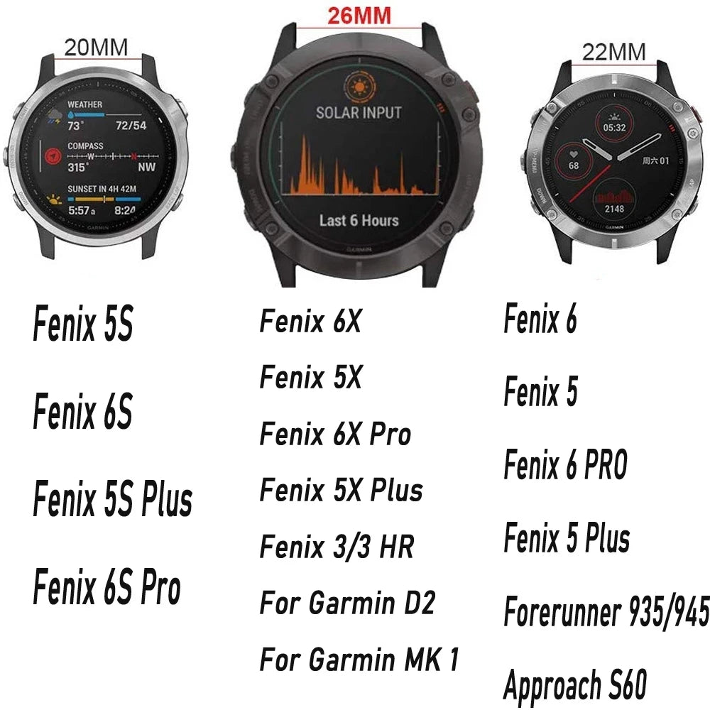 Silicone Watch Band for Garmin Fenix 7S 6S 5S – 20mm Strap Watch Replacement Band Oasis Select