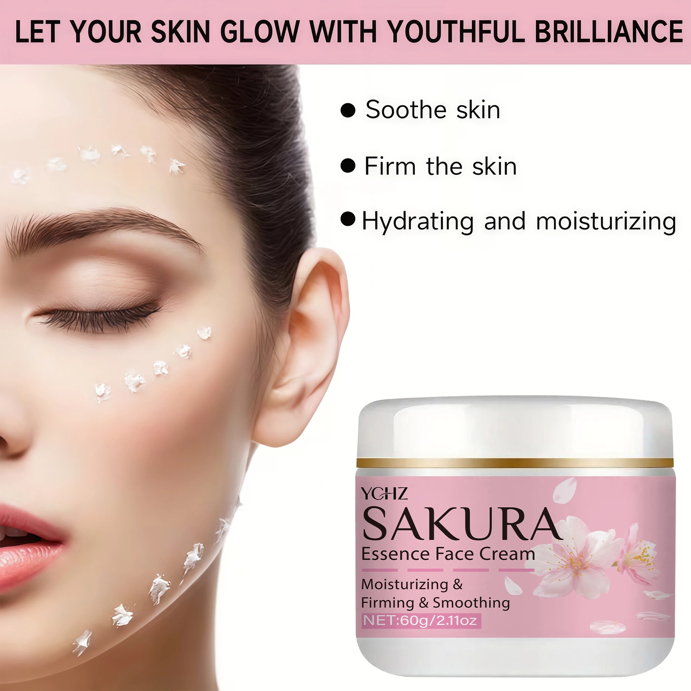 YCHZ Sakura Facial Cream – Moisturizing & Firming | 60g