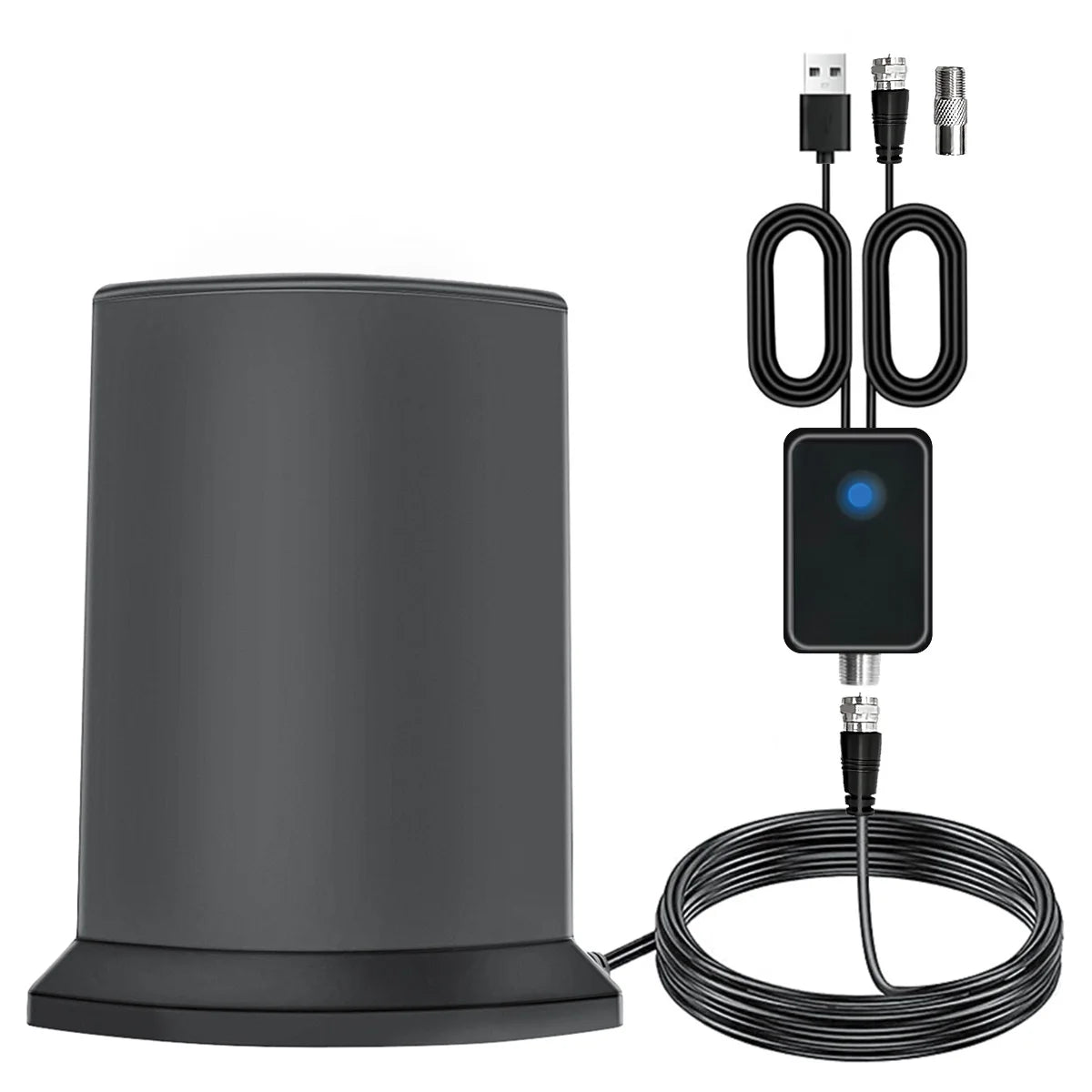 Home-use high-gain omnidirectional antenna, universal digital TV antenna for indoor use, HDTV antenna Oasis Select black
