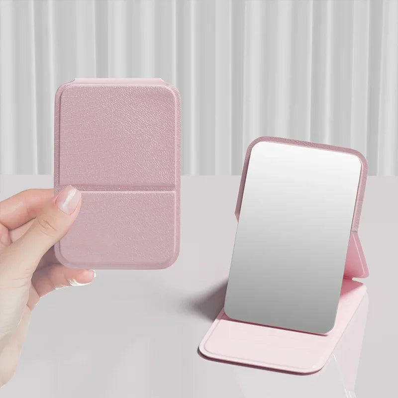 Portable Handheld Mini Makeup Mirror, Dormitory Tabletop And Office Use, Adjustable And Portable Folding Mirror Oasis Select