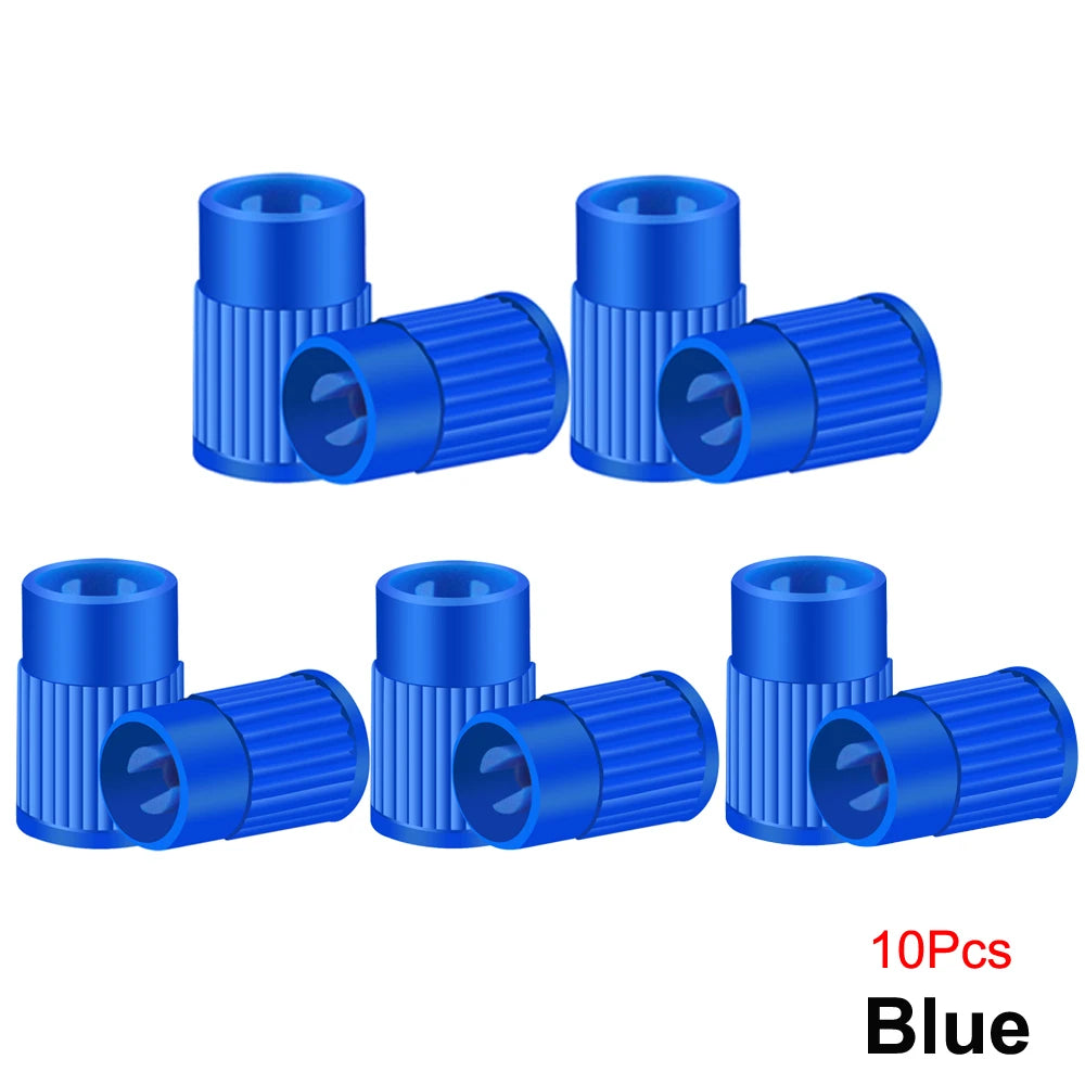 Tire Stem Valve Caps with Valve Core Remover Tool Plastic Dust Caps Universal for Cars, Bike and Bicycle, Trucks, Motorcycles Oasis Select Blue-10Pcs