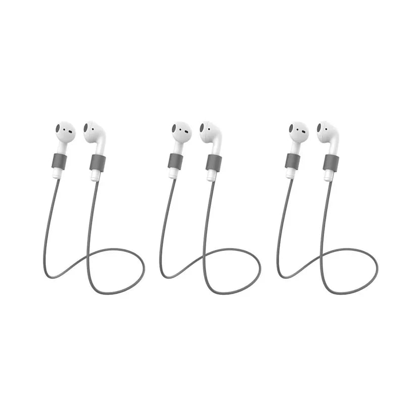 1/3pcs Silicone Strap Magnetic Anti-Lost Rope Bluetooth TWS Earphone Anti Lost Strap For Airpods 1/2/3 Gen Lenovo Earbuds Cord Oasis Select 3pcs Grey No Magnetic