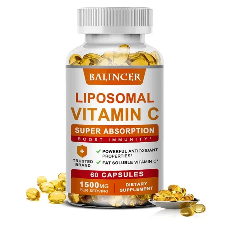 Balincer Liposomal Vitamin C 1500mg – Immune & Skin Support Vitamin C Supplement Oasis Select 60count-1 bottle
