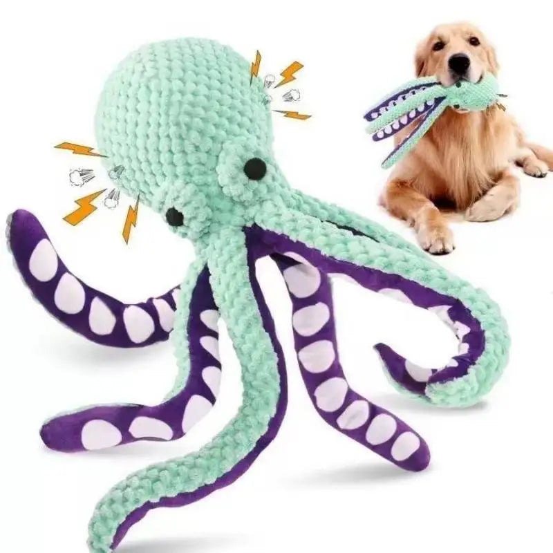 Pet Octopus Indestructible Dog Toy For Aggressive Chewers Squeaky Interactive Anxiety Relief Toy For All Dogs Pet Supplies Oasis Select