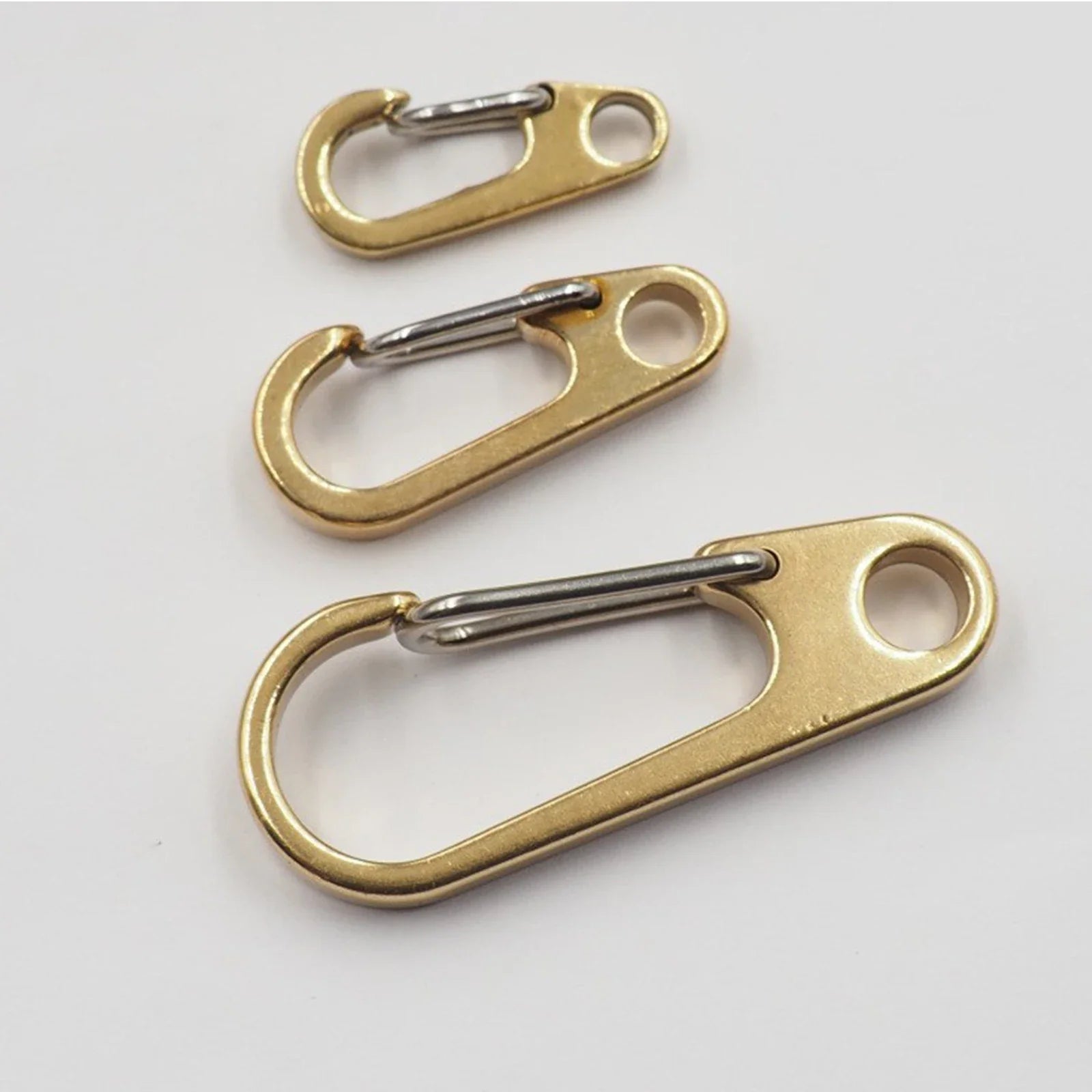 Brass Carabiner Clips 26/33/50mm – Backpack & Camping Buckle
