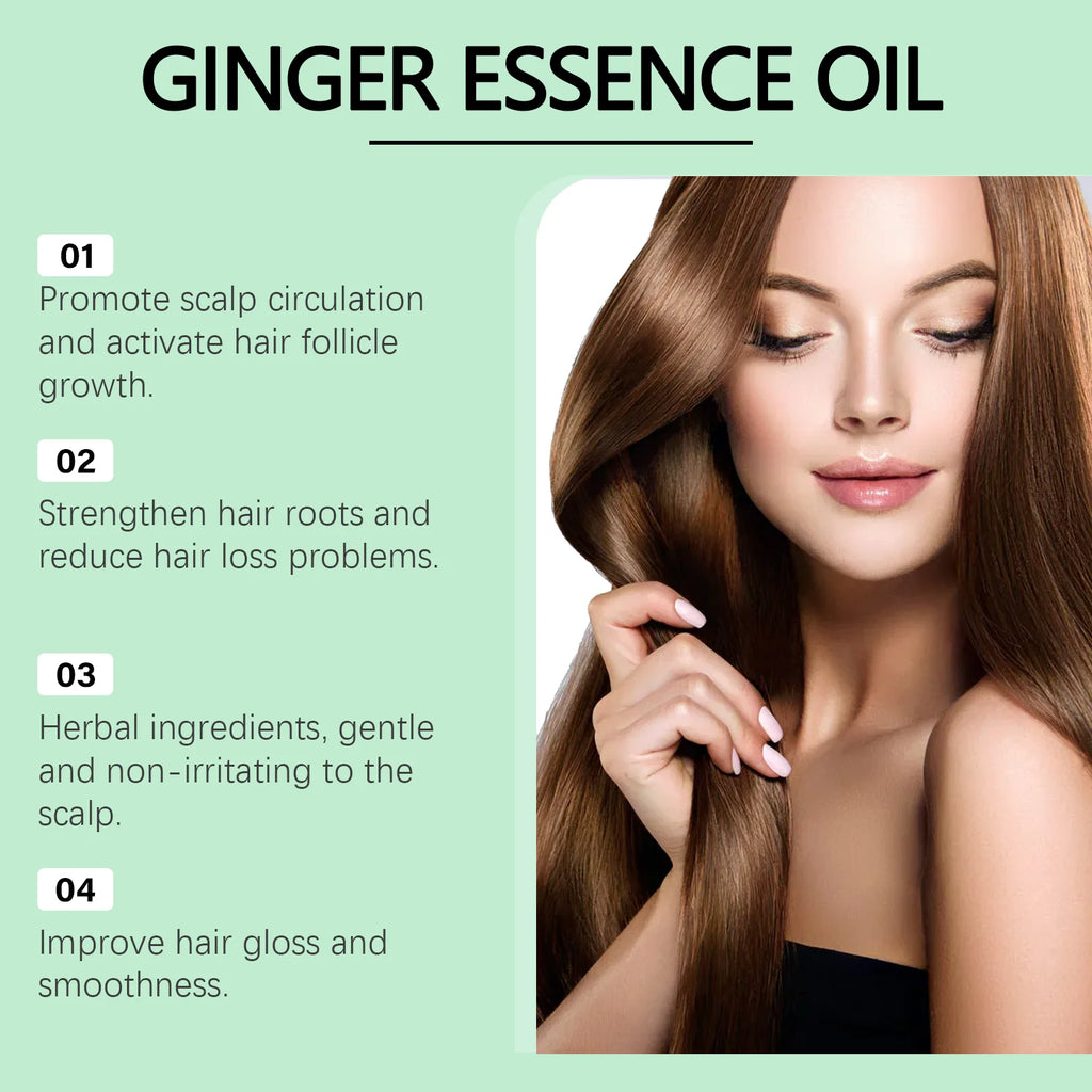 Ginger Anti Loss Shampoo Hair Strengthen Restore Damaged Oil Control Cleansing Dandruff Moisturizing Smooth Hair Growth Shampoo Oasis Select