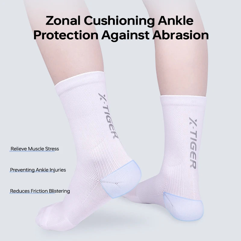 X-TIGER Professional Reflective Cycling Socks Breathable Non-slip Sports Socks Outdoor Running Cycling Hiking Basketball Socks Oasis Select