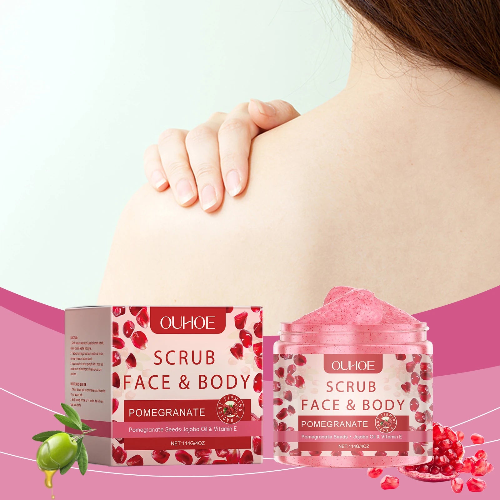 Pomegranate & Shea Butter Exfoliating Body Scrub 114g Exfoliating Body Scrub Oasis Select