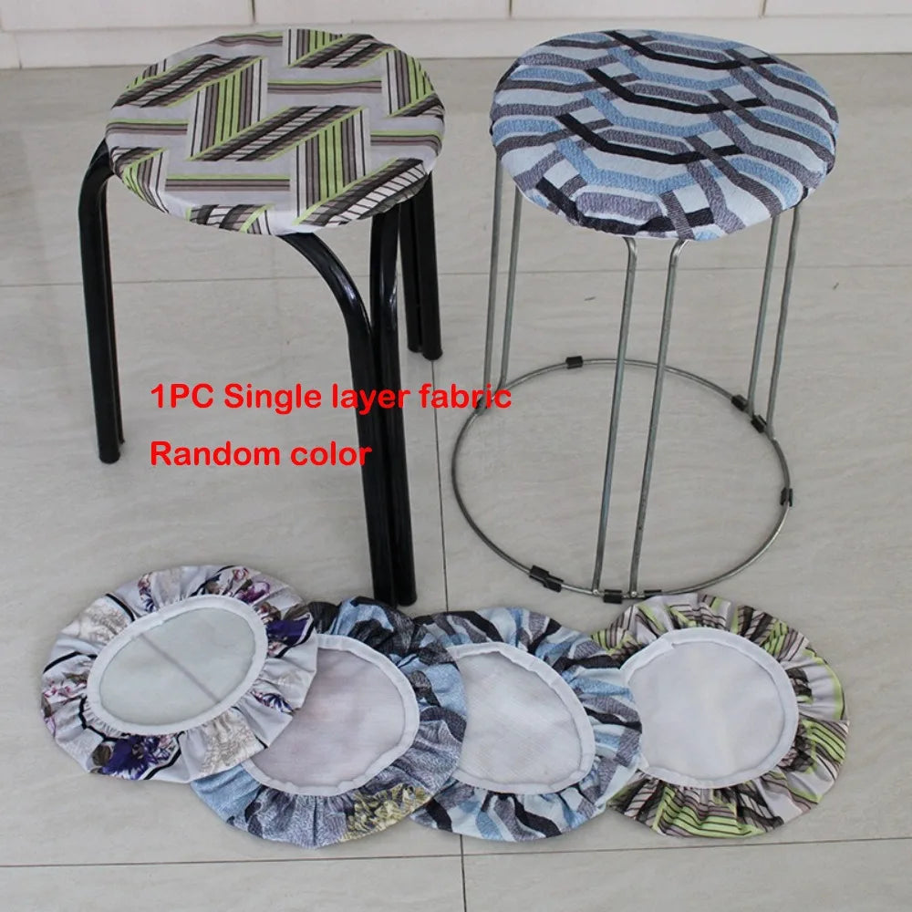 Perfect Thickening Stool Covers Elastic Solid Color Dining Stool Covers Anti Dirty Soft Round Stool Covers Dining Halls Oasis Select Random Color