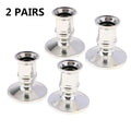 4-Pack Silver Taper Candle Holders | Classic Candlestick Base Set Taper Candle Holders Oasis Select Default Title