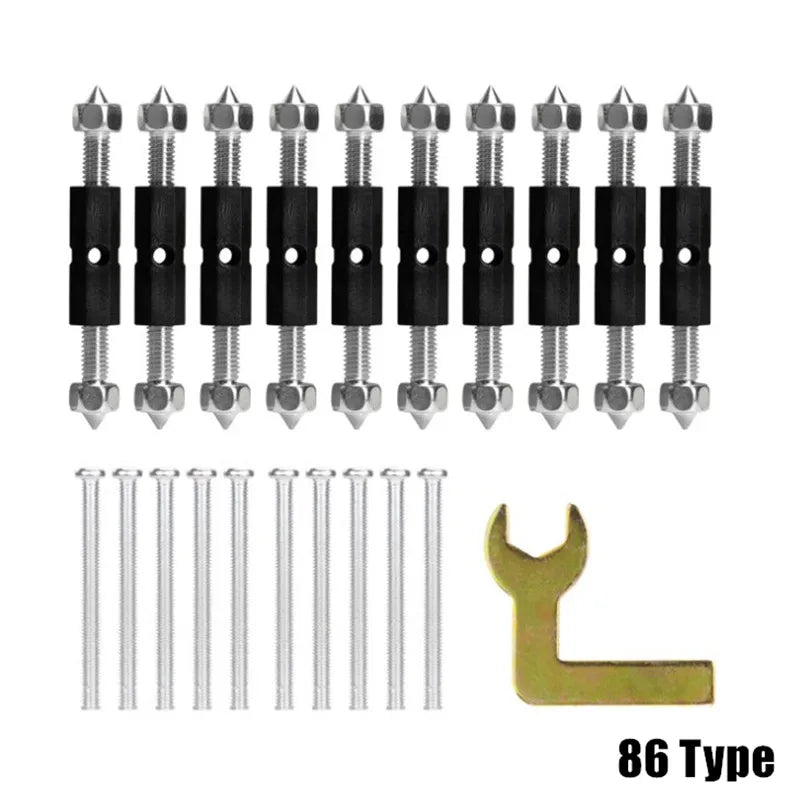 10 Pcs Wall Switch Socket Cassette Repairer Adjustable Cassette Screws Support Rod with Wrench Electrical Accessories Oasis Select Type 86