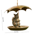 Metal Bird Feeder with Umbrella – Squirrel Cat Dog Garden Decor Garden Bird Feeder Oasis Select as shown One Size