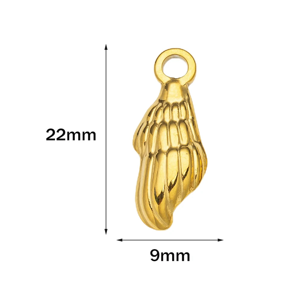 Stainless Steel Starfish Charms Shell Fish Tail Hippocampus Gold