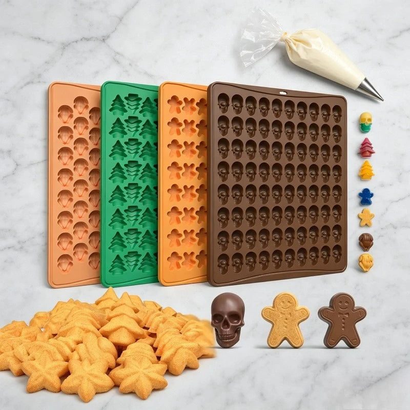 1pcs Creative Gingerbread Man Biscuit Mold 100 Hole Silicone Baking Biscuit Mold Mini Pet Dog Snack Biscuit DIY Chocolate Mold Oasis Select