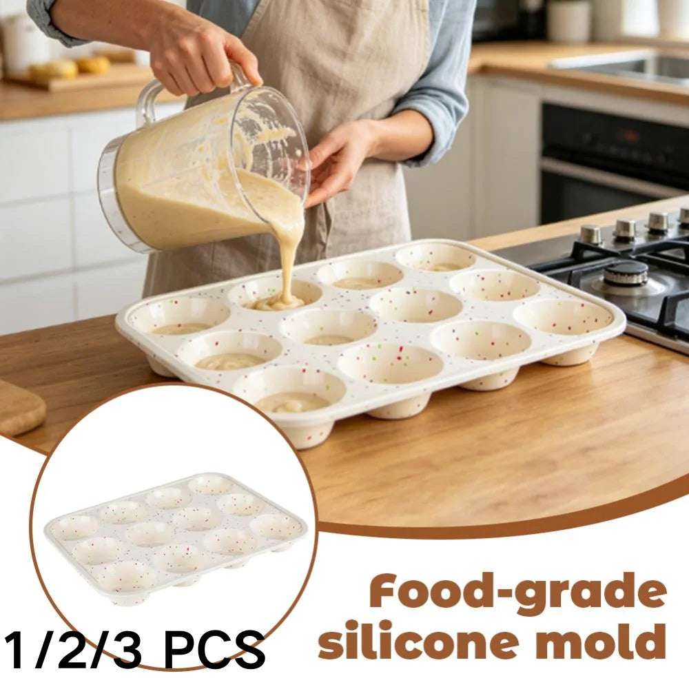 1/2/3 PCS Nonstick Silicone Muffin Pans Chocolate Round Sphere Mold Cupcake Pan DIY Muffin Tool Kitchen Accessories Oasis Select