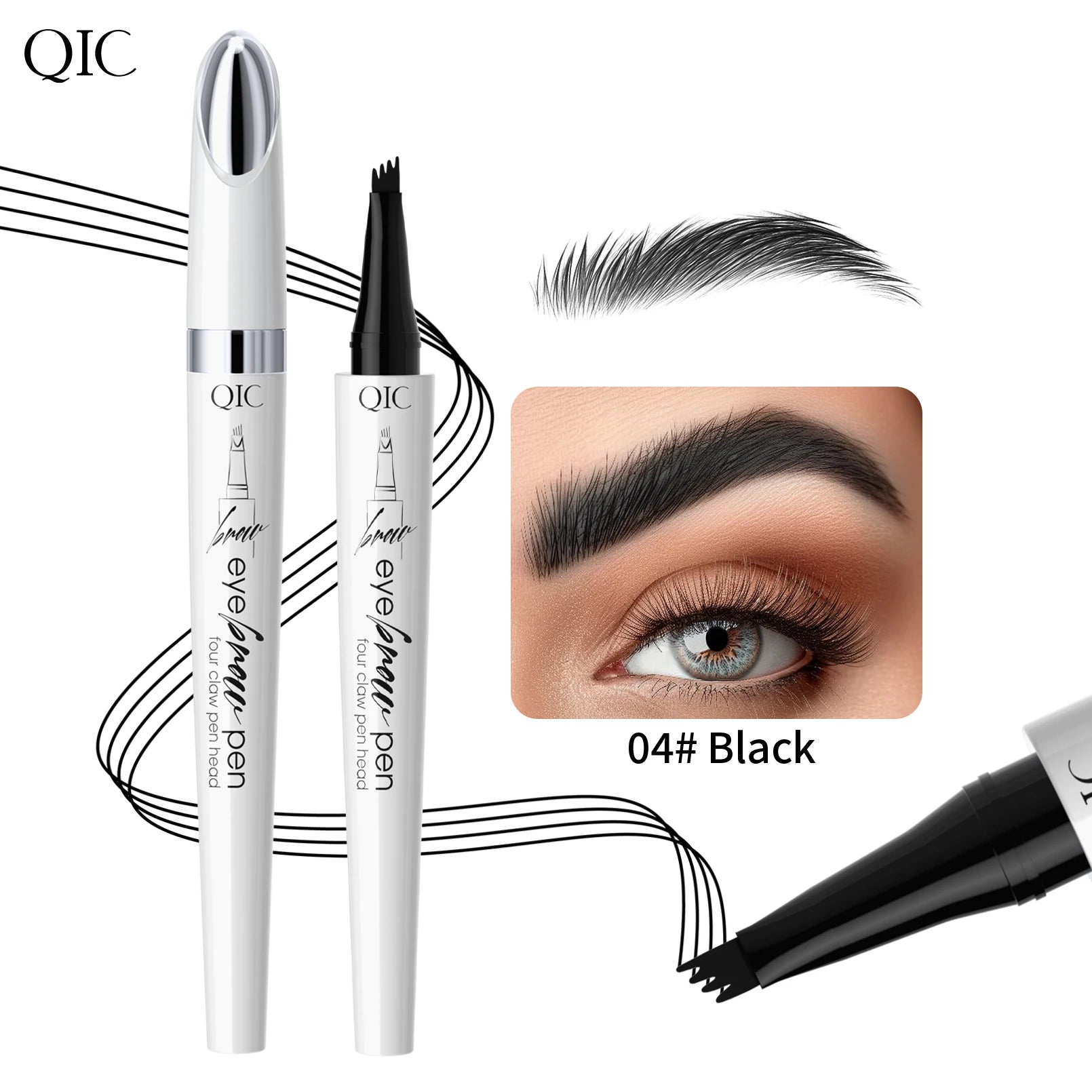 QIC 4-Tip Microblading Brow Pen – Waterproof & Long-Lasting