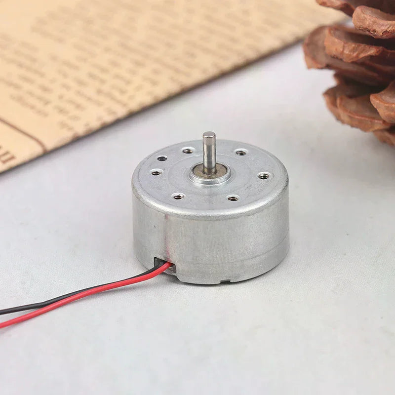 RF-300EA-1D390 DC 1.5V 3V 5V 6V 7250RPM Mini Mute 24mm Round Spindle Motor Precious Metal Brush Engine DIY Solar Power Toy Model Oasis Select