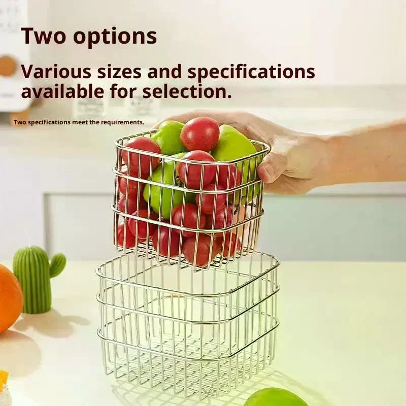 Punch-Free Wall Hanging Kitchen Shelf Storage Rack for Onion Ginger Garlic Condiments Spices Vegetables Fruits with Drain Basket Oasis Select