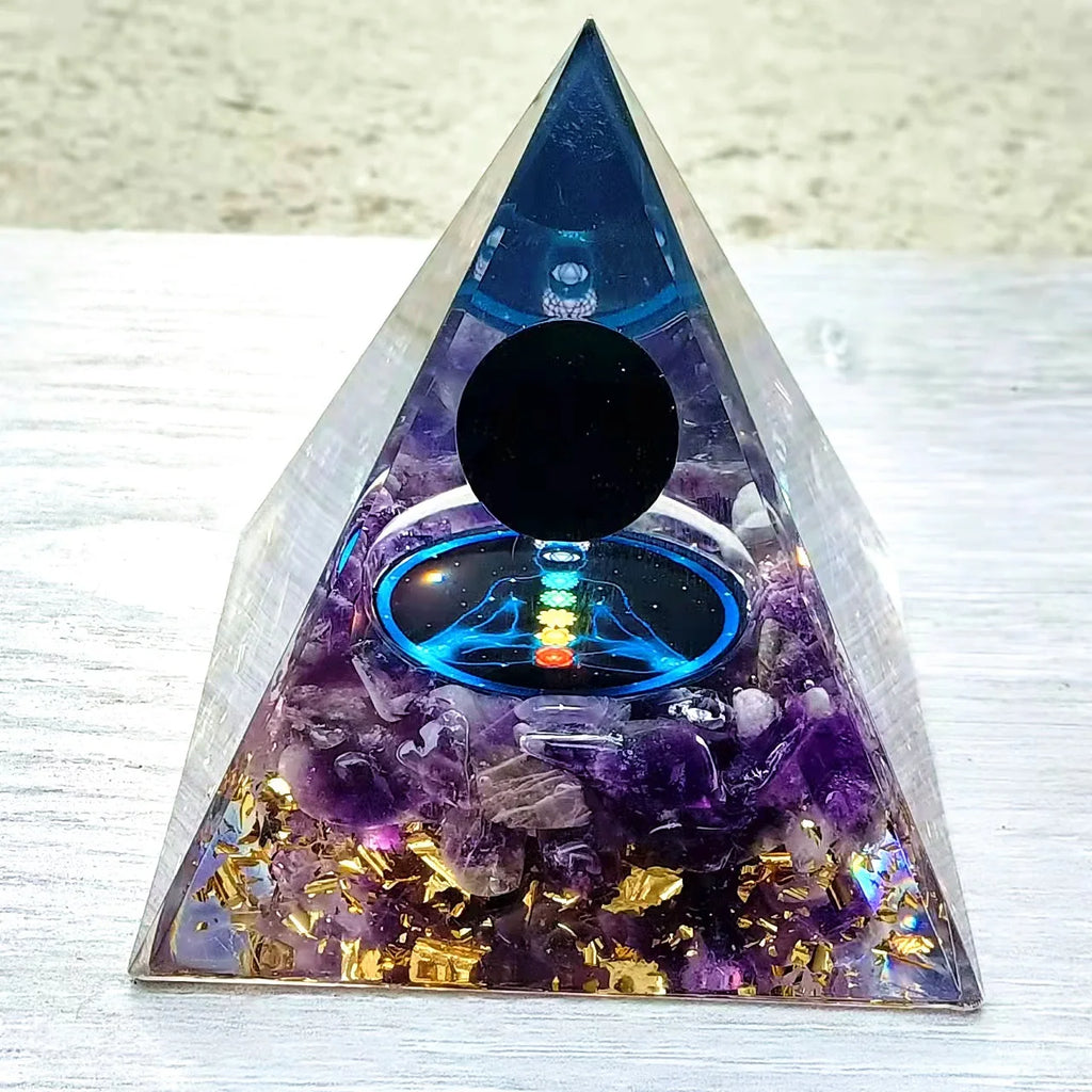 Crystal Pyramid ornaments crushed stone glue dropping resin crafts home and office car decoration products decorations for home Oasis Select 21 60mm x 60mm